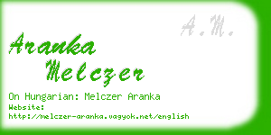 aranka melczer business card